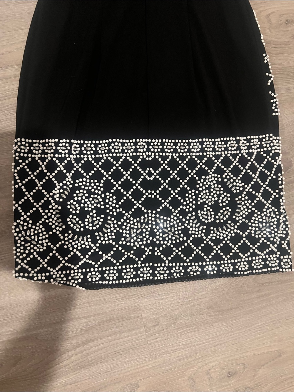 Xscape Black and White Beaded Sheath Prom Event Dress - Picture 9 of 9